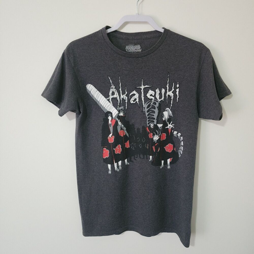 Naruto Shippuden Ripple Junction Graphic Akatsuki T-Shirt Gray Short Sleeve Sz S